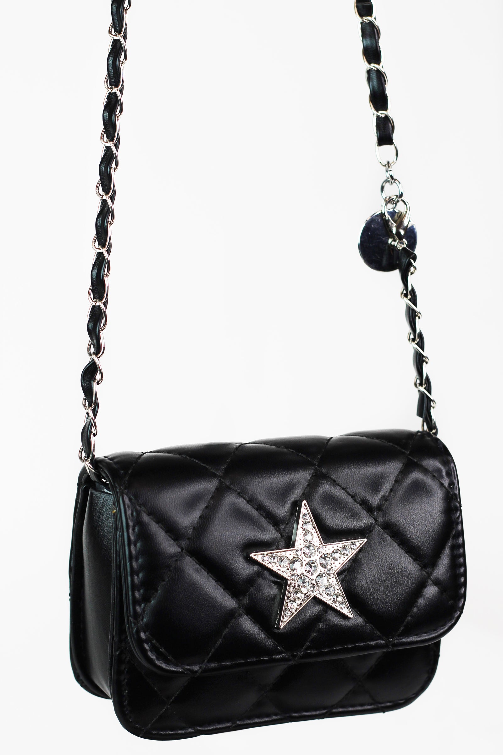 Small Quilted Crossbody w/ Rhinestone Star on Flap