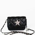 Small Quilted Crossbody w/ Rhinestone Star on Flap
