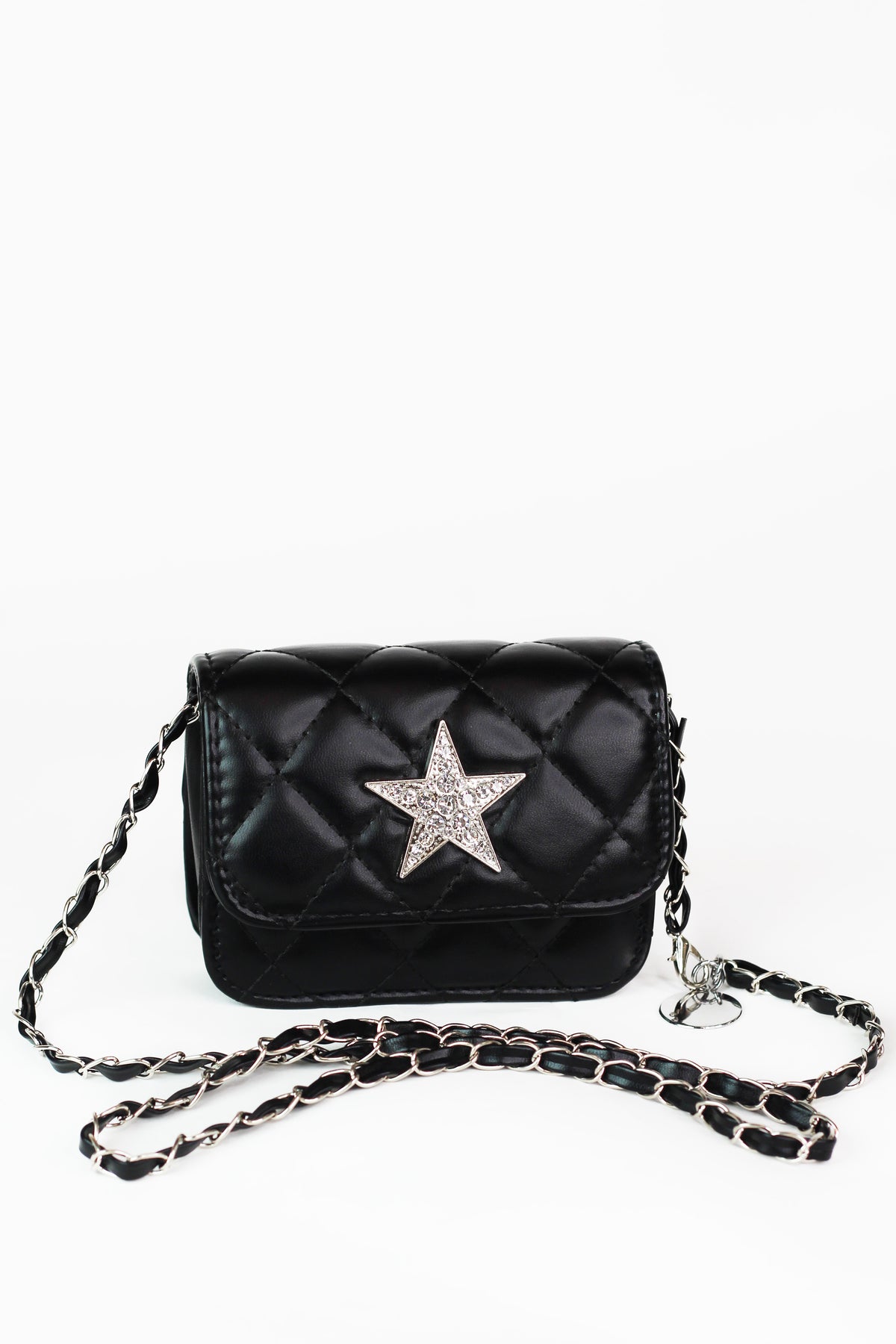 Small Quilted Crossbody w/ Rhinestone Star on Flap