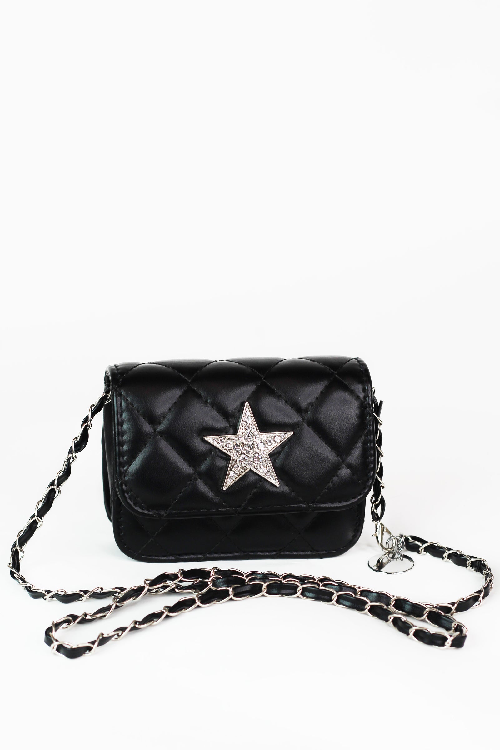 Small Quilted Crossbody w/ Rhinestone Star on Flap