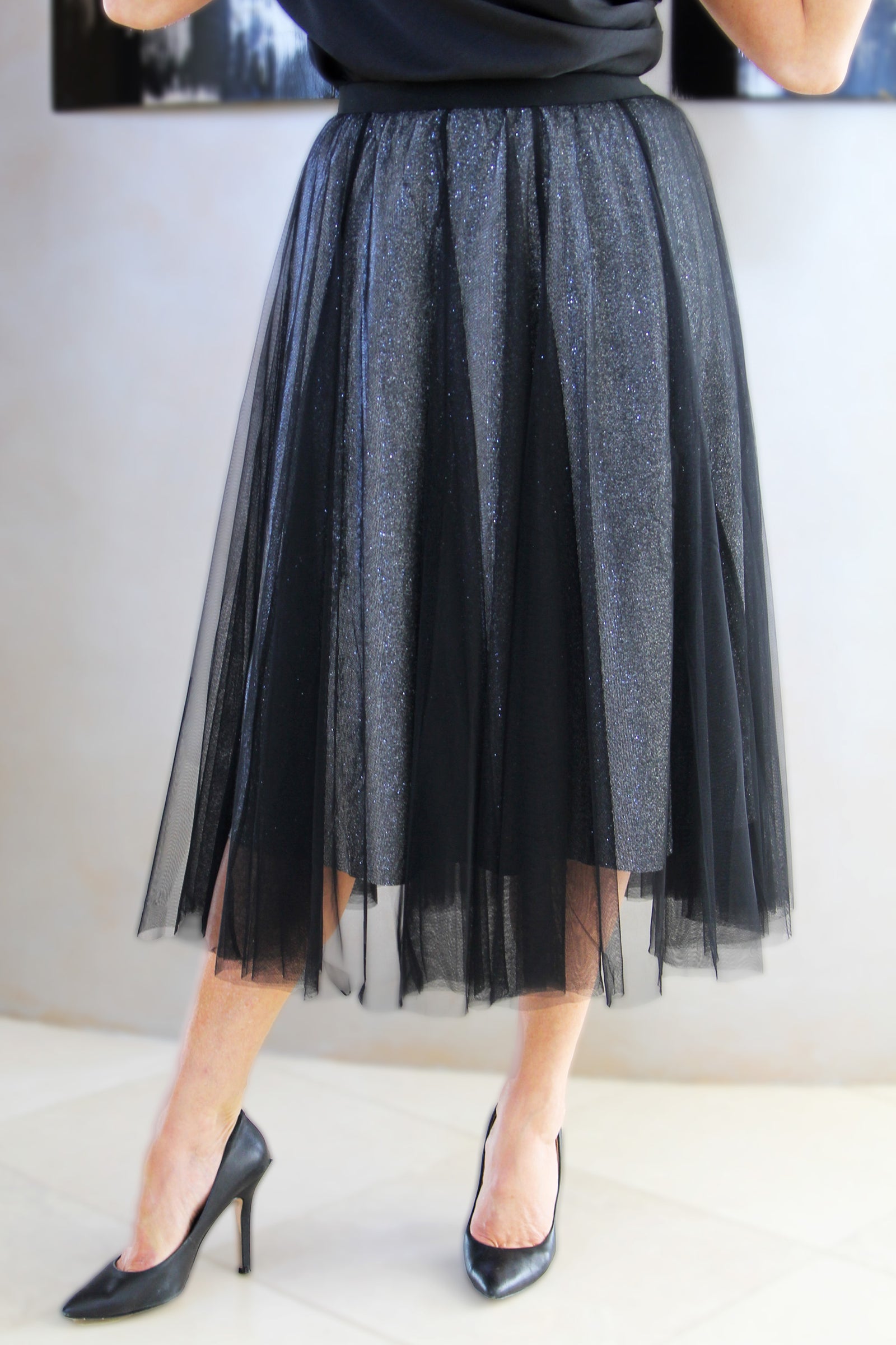 Sparkly Skirt w/ Tulle Overlay