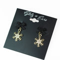 Bow & Rhinestone Snowflake Earrings