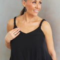 Sleeveless Hi-Lo Bubble Top w/ Front Bubble Strap Accent