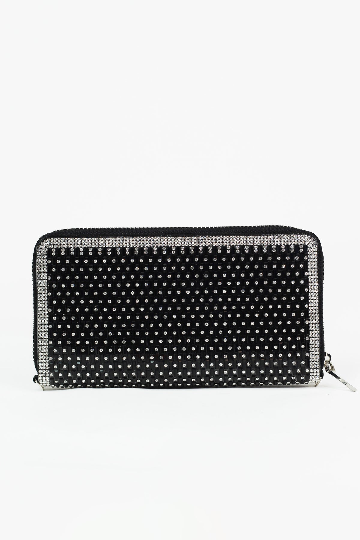 Rhinestone Embellished Clutch Wallet