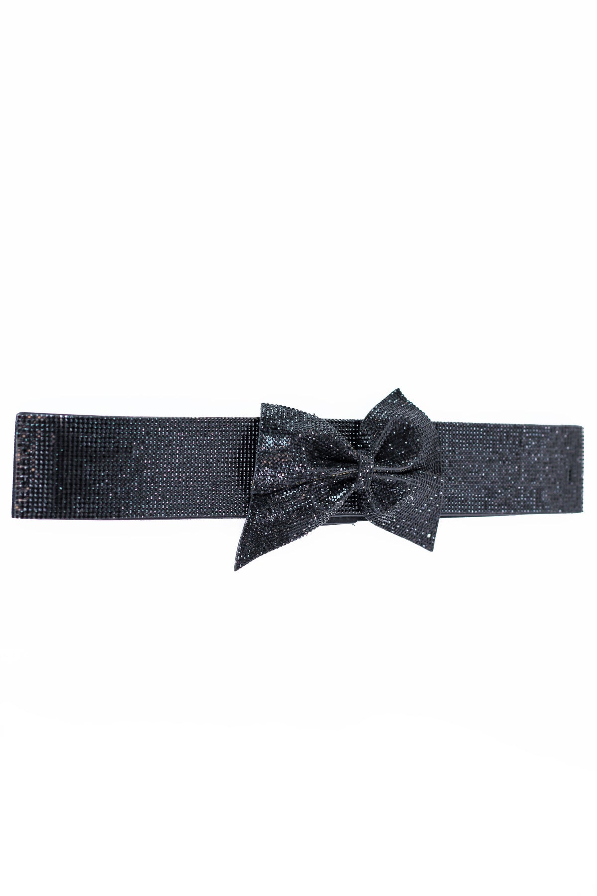 Large Rhinestone Bow Double Button Belt