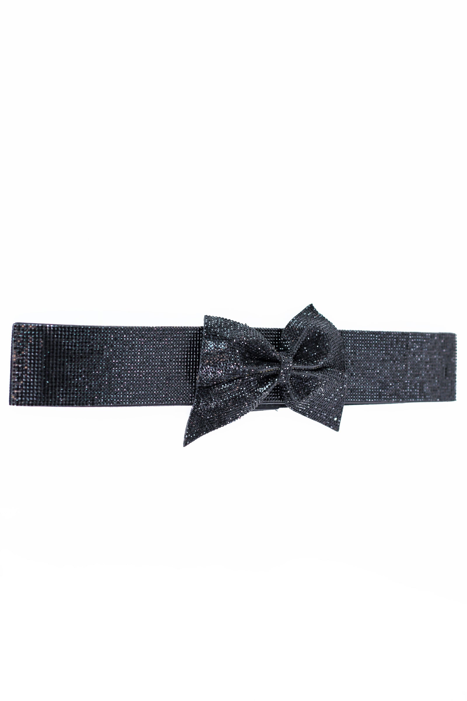 Large Rhinestone Bow Double Button Belt