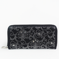 Rhinestone Swirl Fountain Marquise Accent Zip Wallet