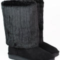 Faux Suede & Faux Fur Mid Calf Boots