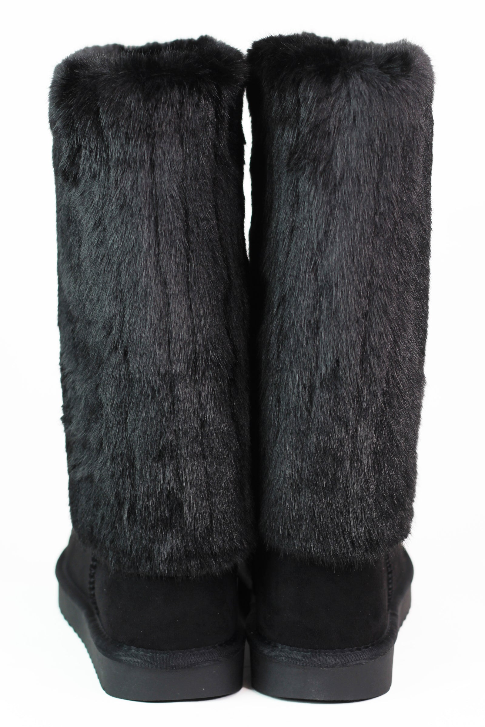 Faux Suede & Faux Fur Mid Calf Boots