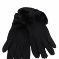 Faux Fur Bow Wrist Gloves