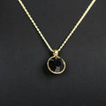 Large Stone Black W/ Gold Chain