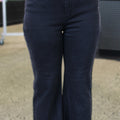 High Waist Bootcut Jeans w/ Frayed Hem