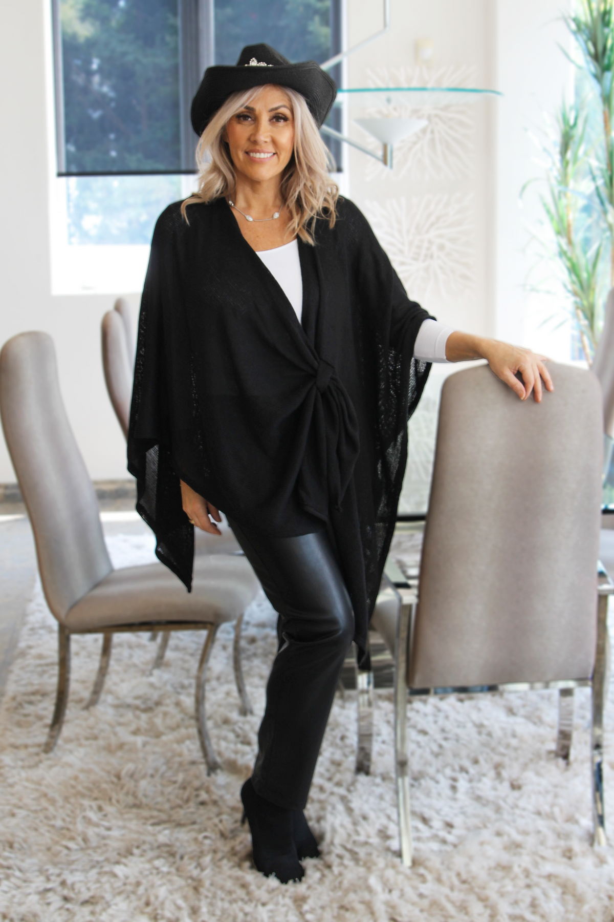 Knit Wrap w/ Front Loop Closure