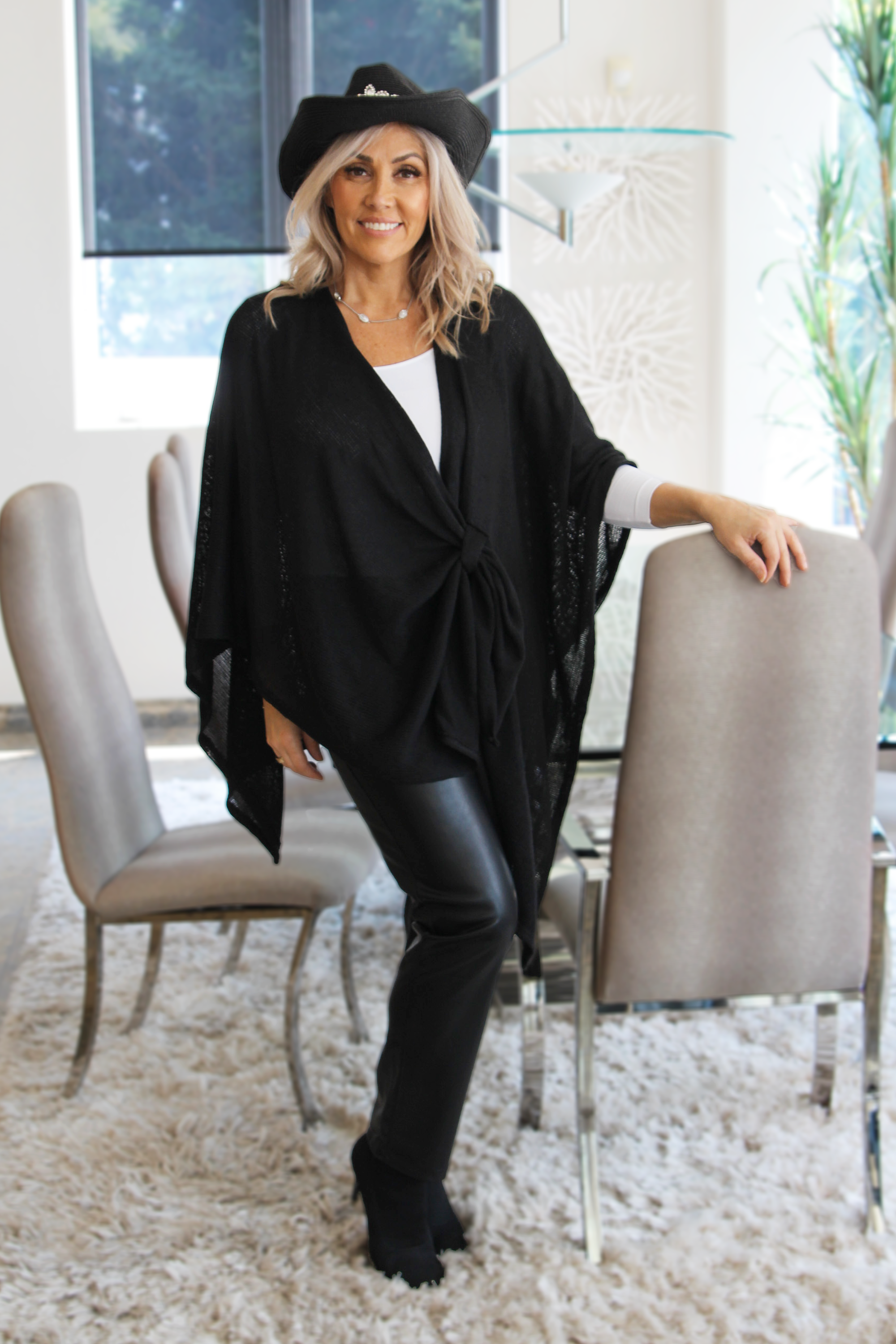 Knit Wrap w/ Front Loop Closure