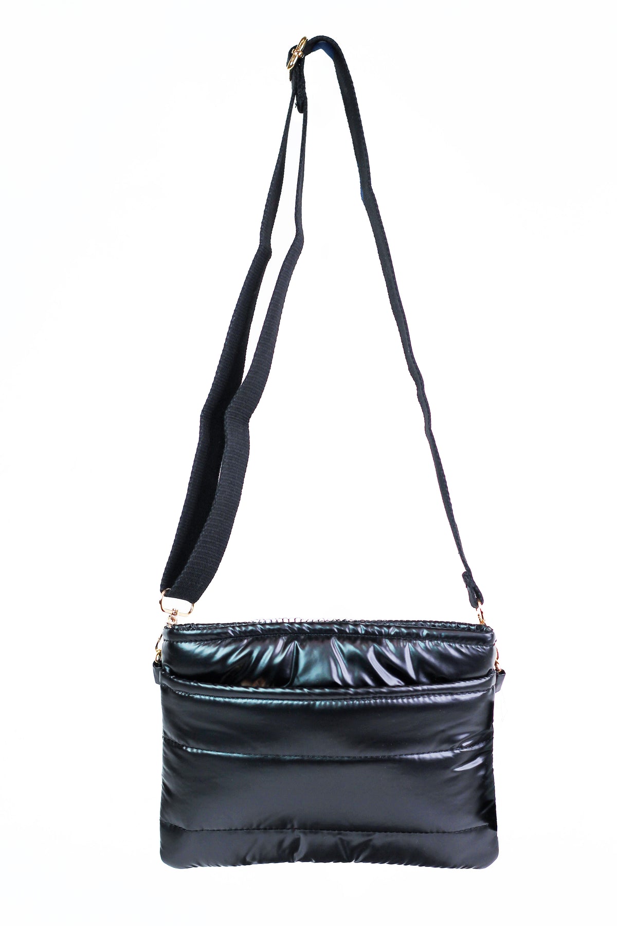 Quilted Crossbody Bag w/ Zip Compartments