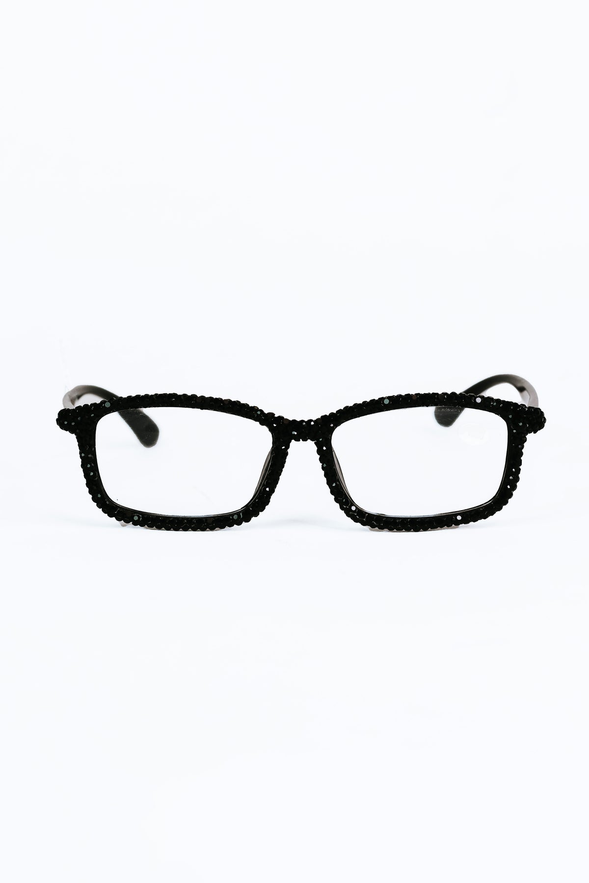Rhinestone Trim Reader w/Black Frame