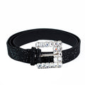 All Rhinestone Belt w/ Emerald Stone Buckle