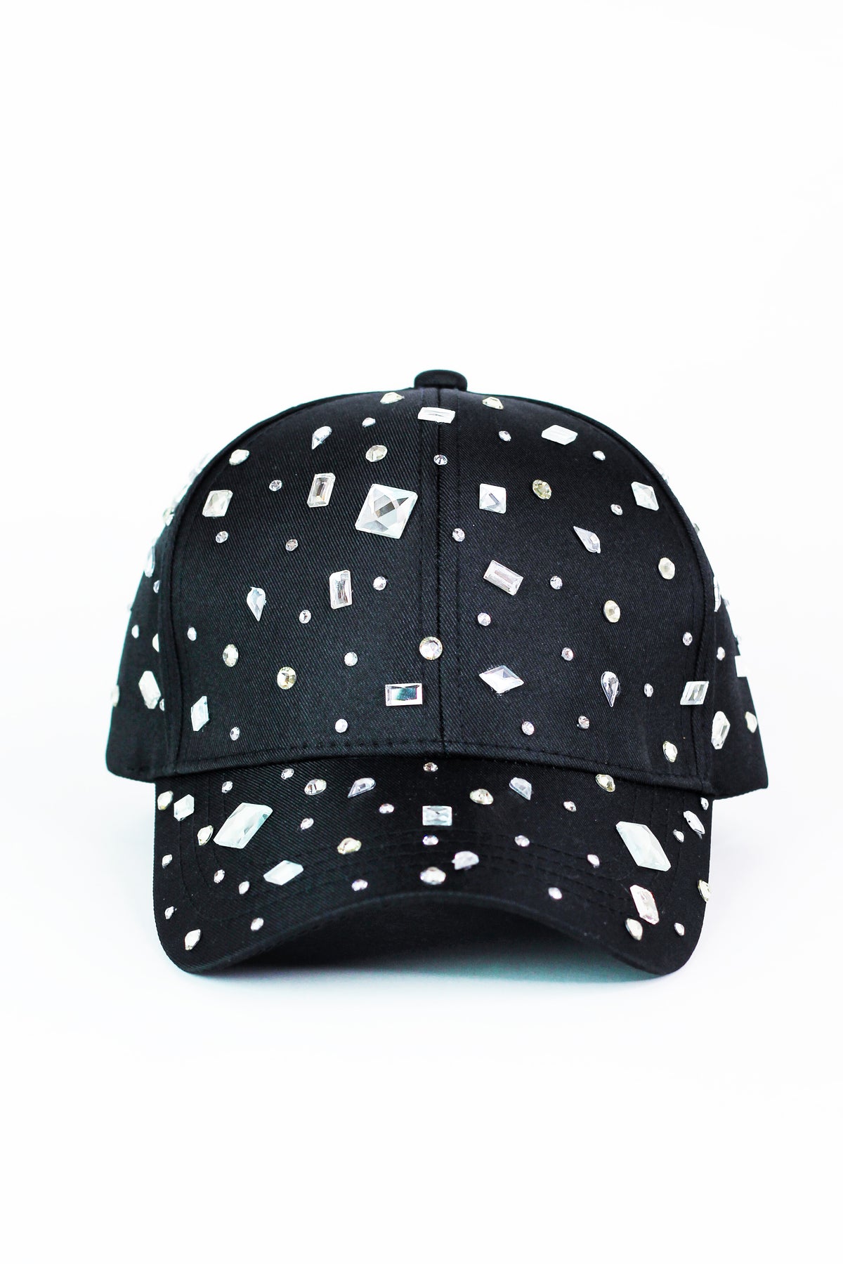 Scattered Multi Sized Rhinestone Cap