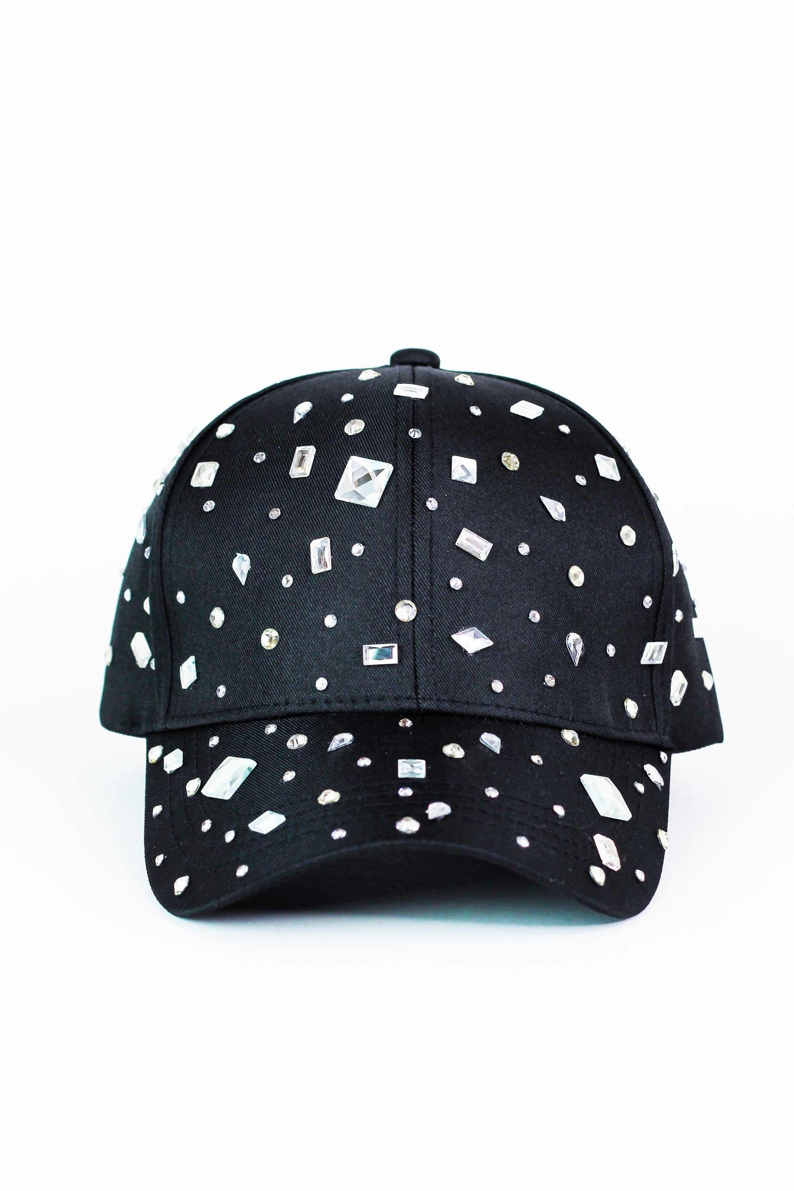 Scattered Multi Sized Rhinestone Cap