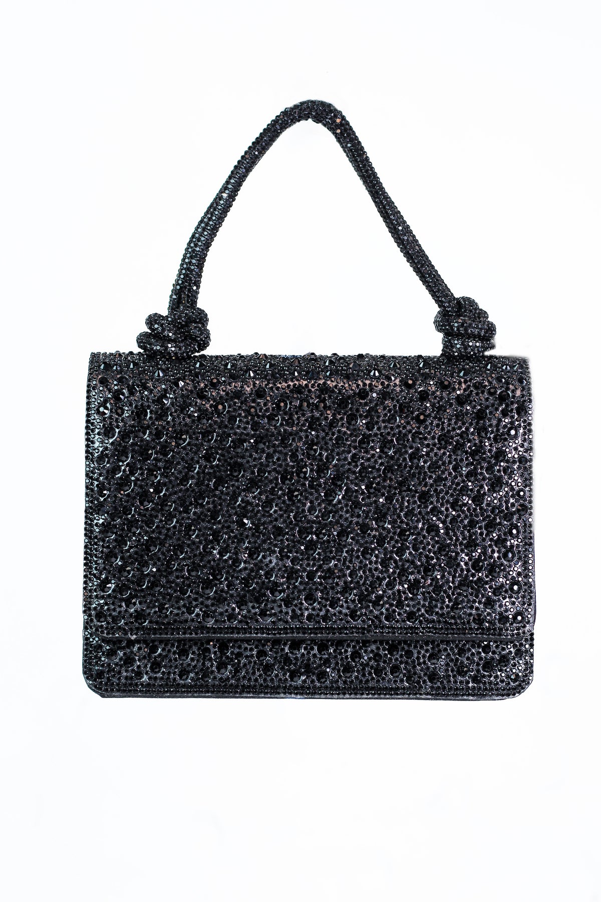 Multi Size Rhinestone Evening Clutch w/ Double Rope Handle