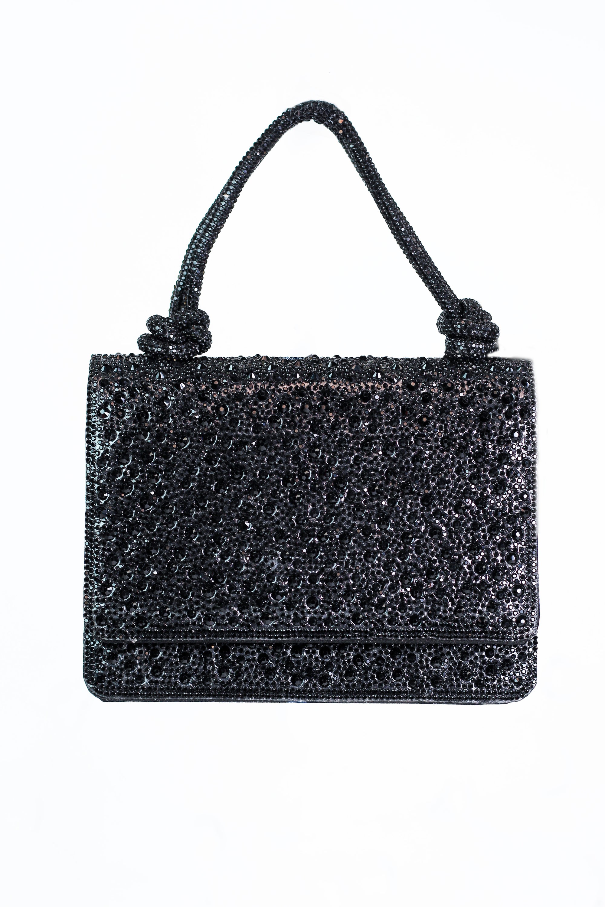 Multi Size Rhinestone Evening Clutch w/ Double Rope Handle