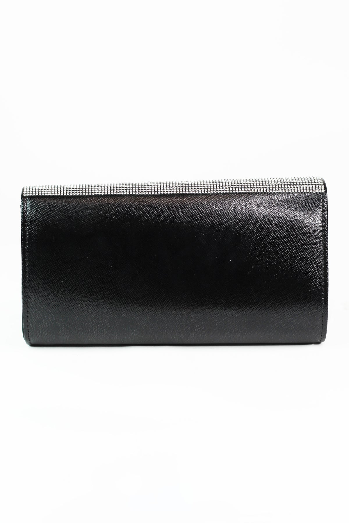Rhinestone Foldover Flap Evening Clutch