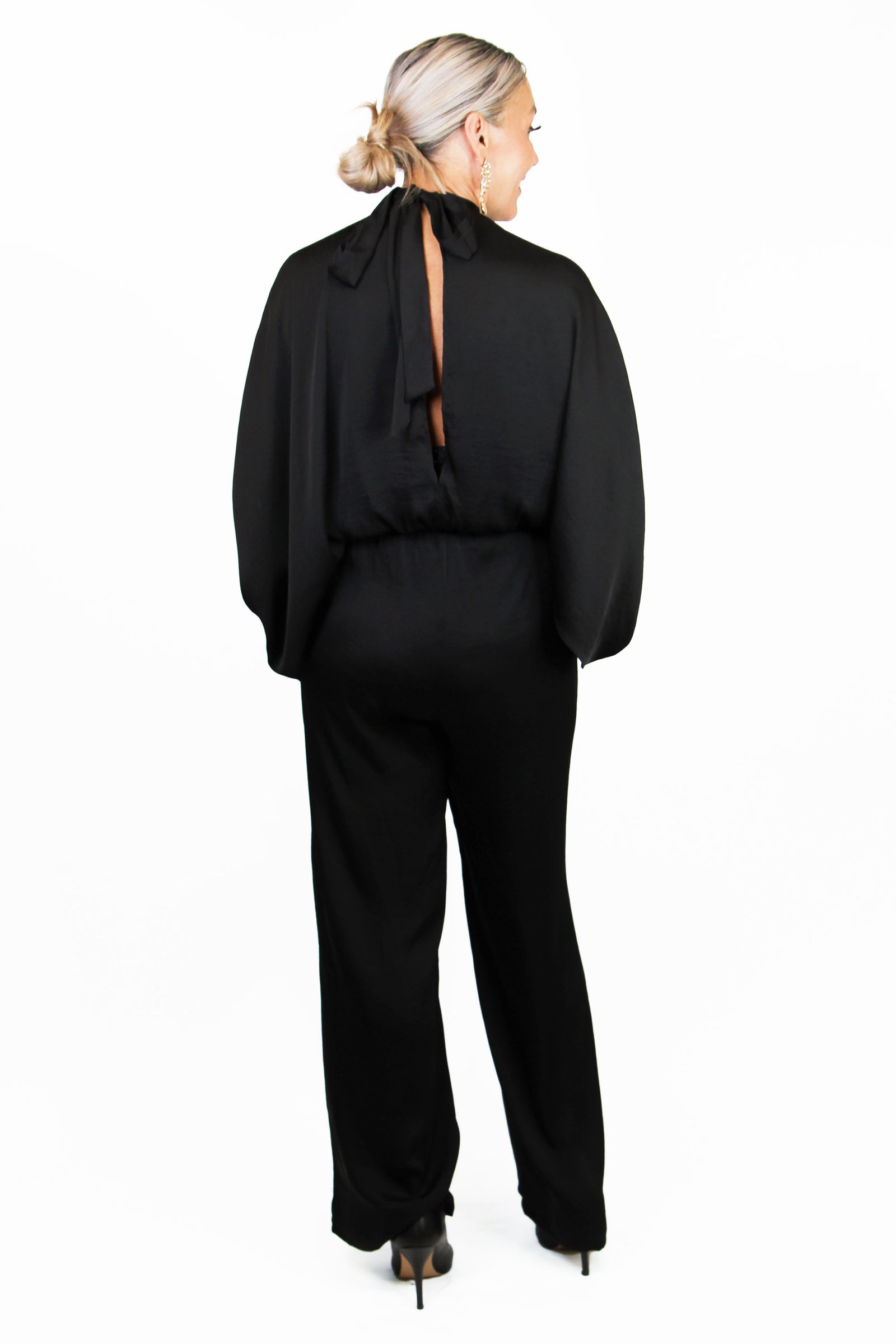 Mock Neck Batwing Jumpsuit
