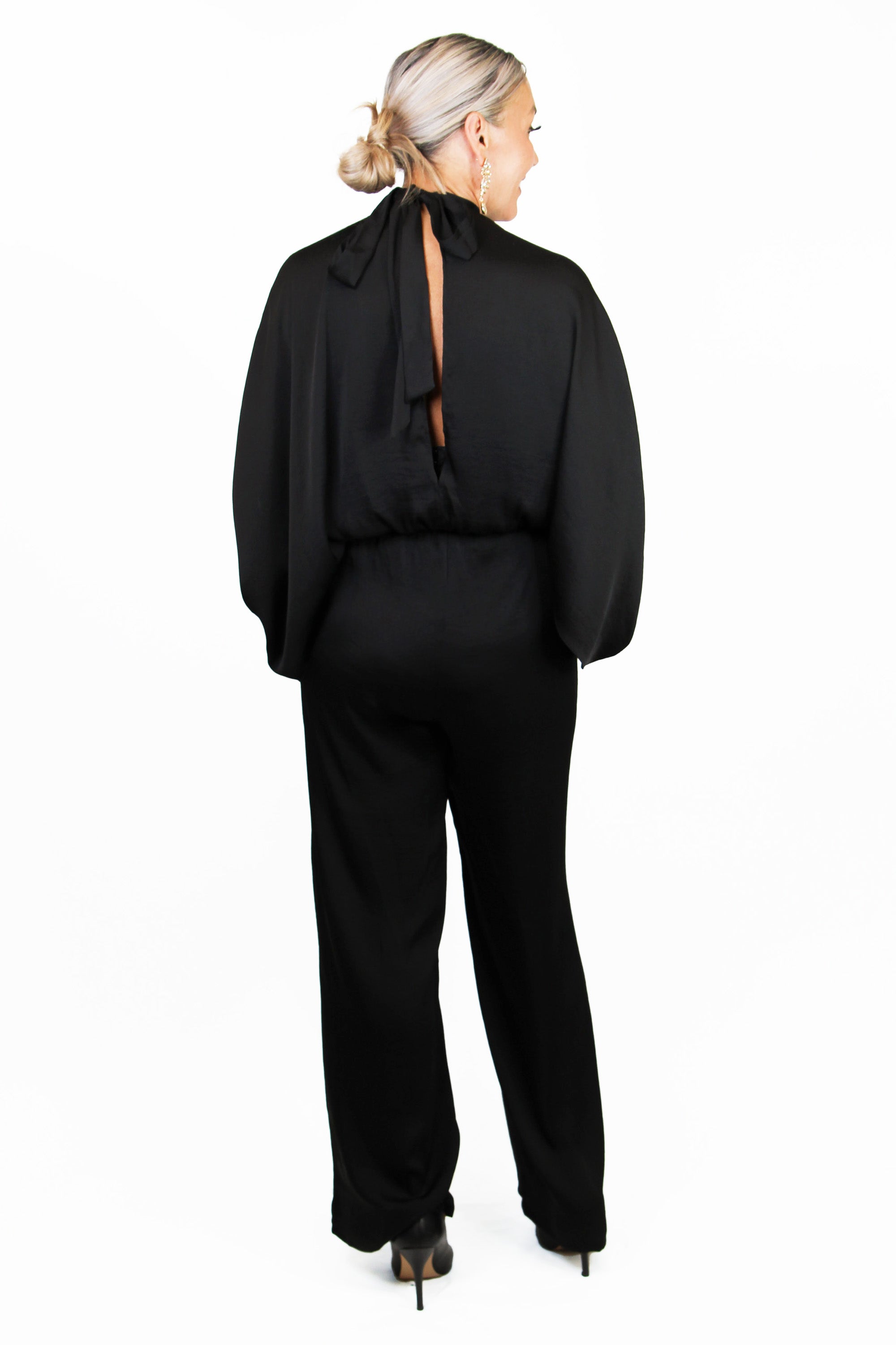 Mock Neck Batwing Jumpsuit