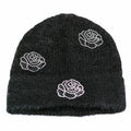 Rhinestone Floral Accent Skull Cap
