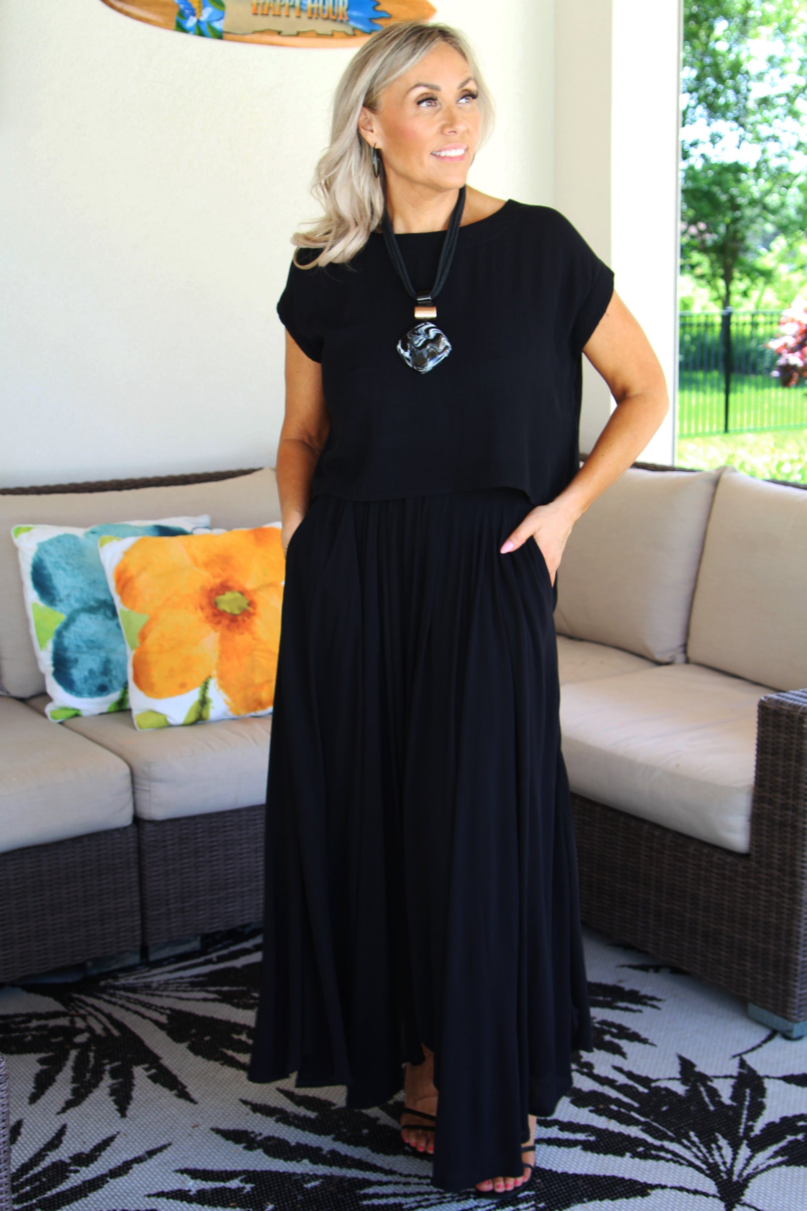 Short Sleeve Gauze Cropped Top & Midi Swing Skirt Set