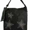 Rhinestone Stars Denim Handbag w/ Sash