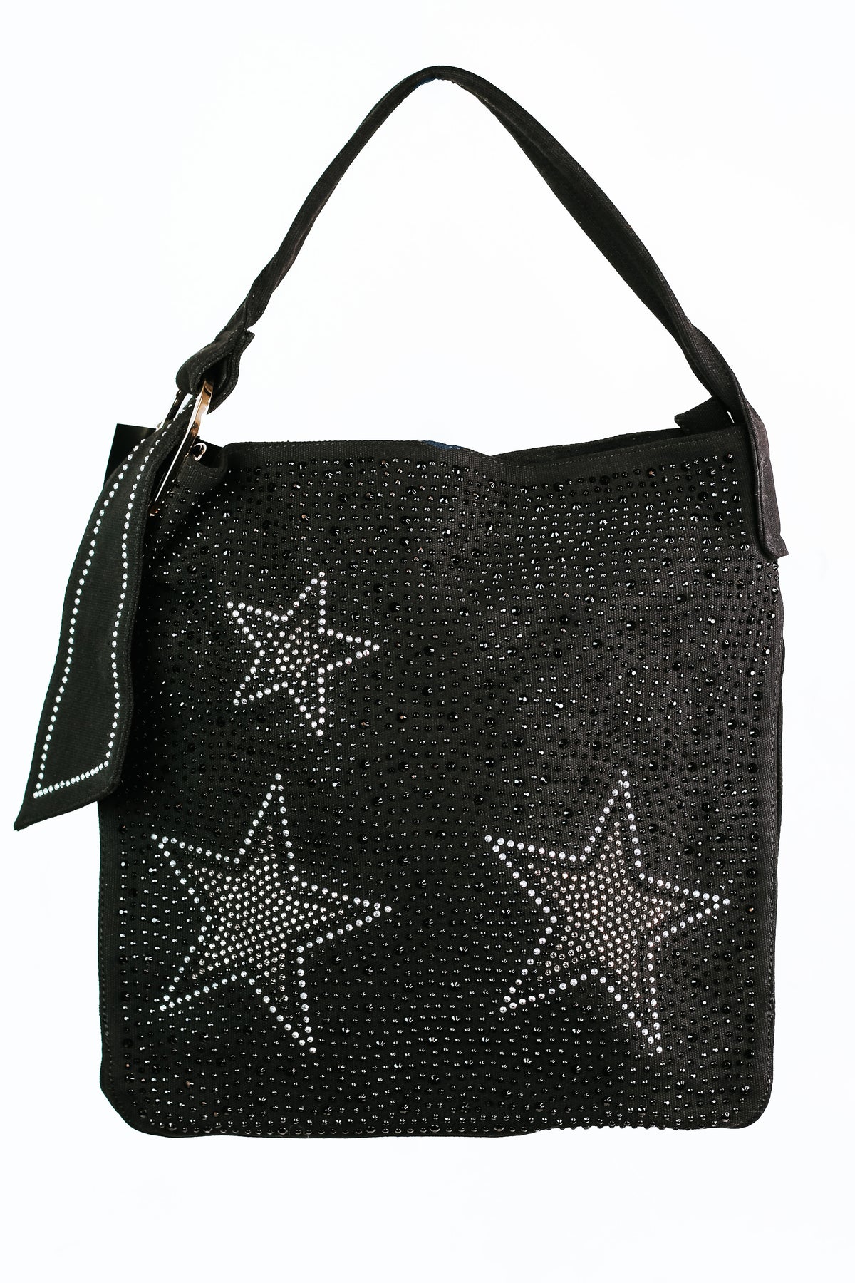 Rhinestone Stars Denim Handbag w/ Sash