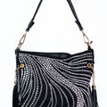 Multi Rhinestone Swirl Front Purse w/ Side Chain Tassels - Glitz & Ears Boutique
