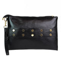 Zippered Wrist Clutch w/ Metal Stud Strap