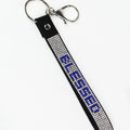 Blessed Rhinestone Wristlet Keychain