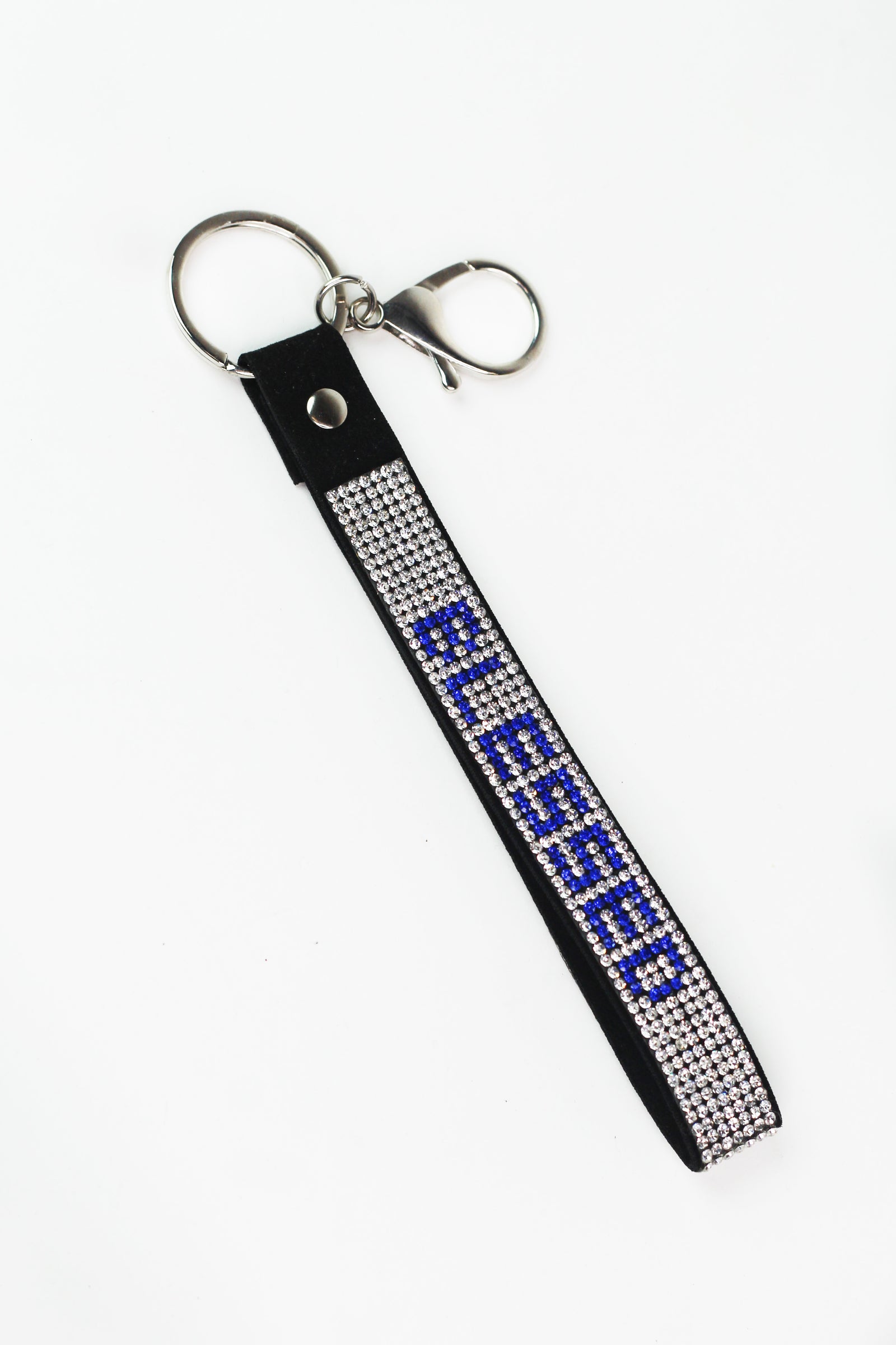Blessed Rhinestone Wristlet Keychain