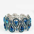 Pave Trimmed Double Teardrop Stretch Bracelet