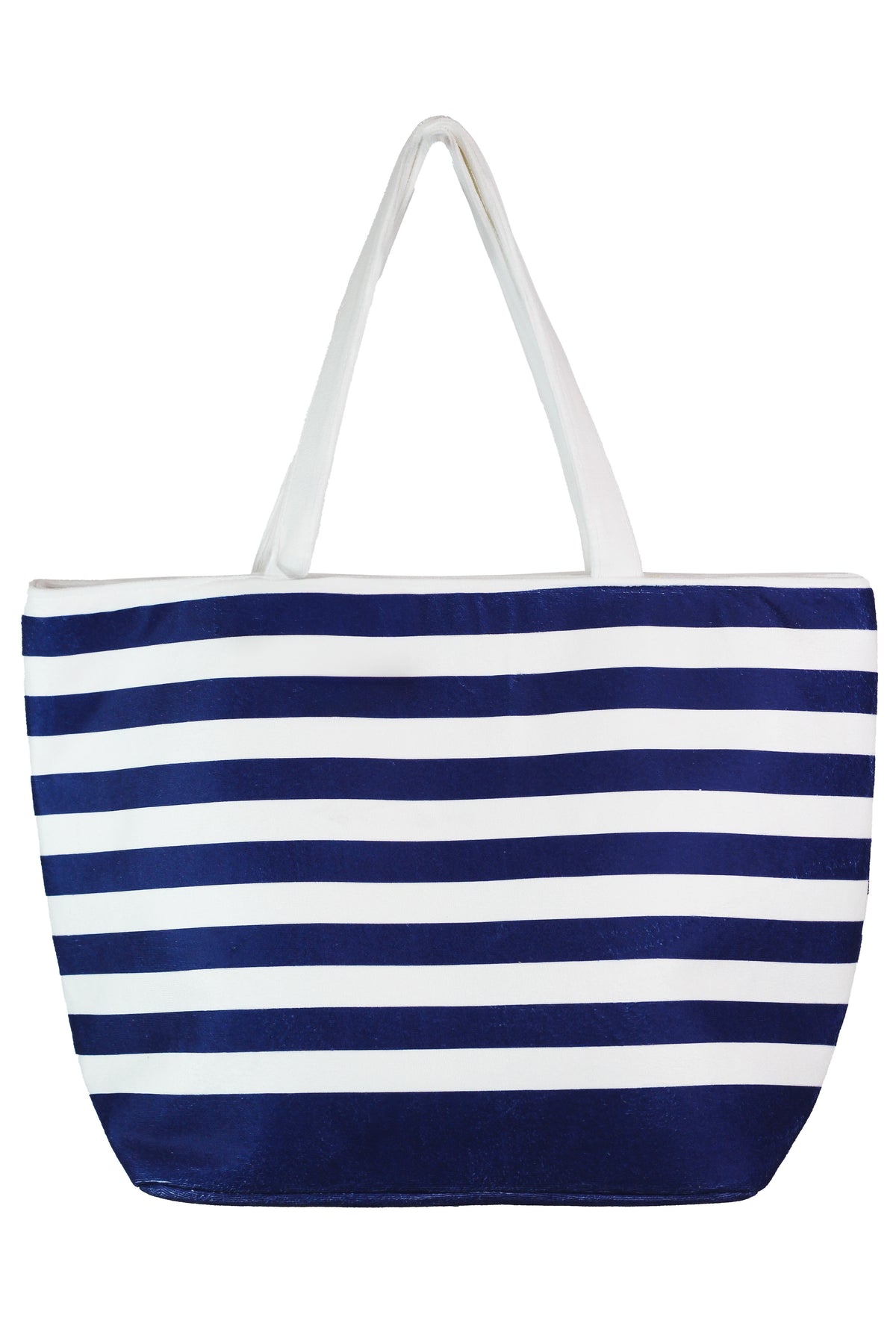 Striped Cloth Anchor Accent Beach Tote