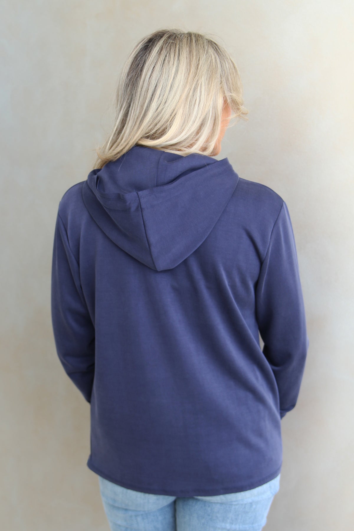 Scuba Knit Hoodie w/ Sequin String