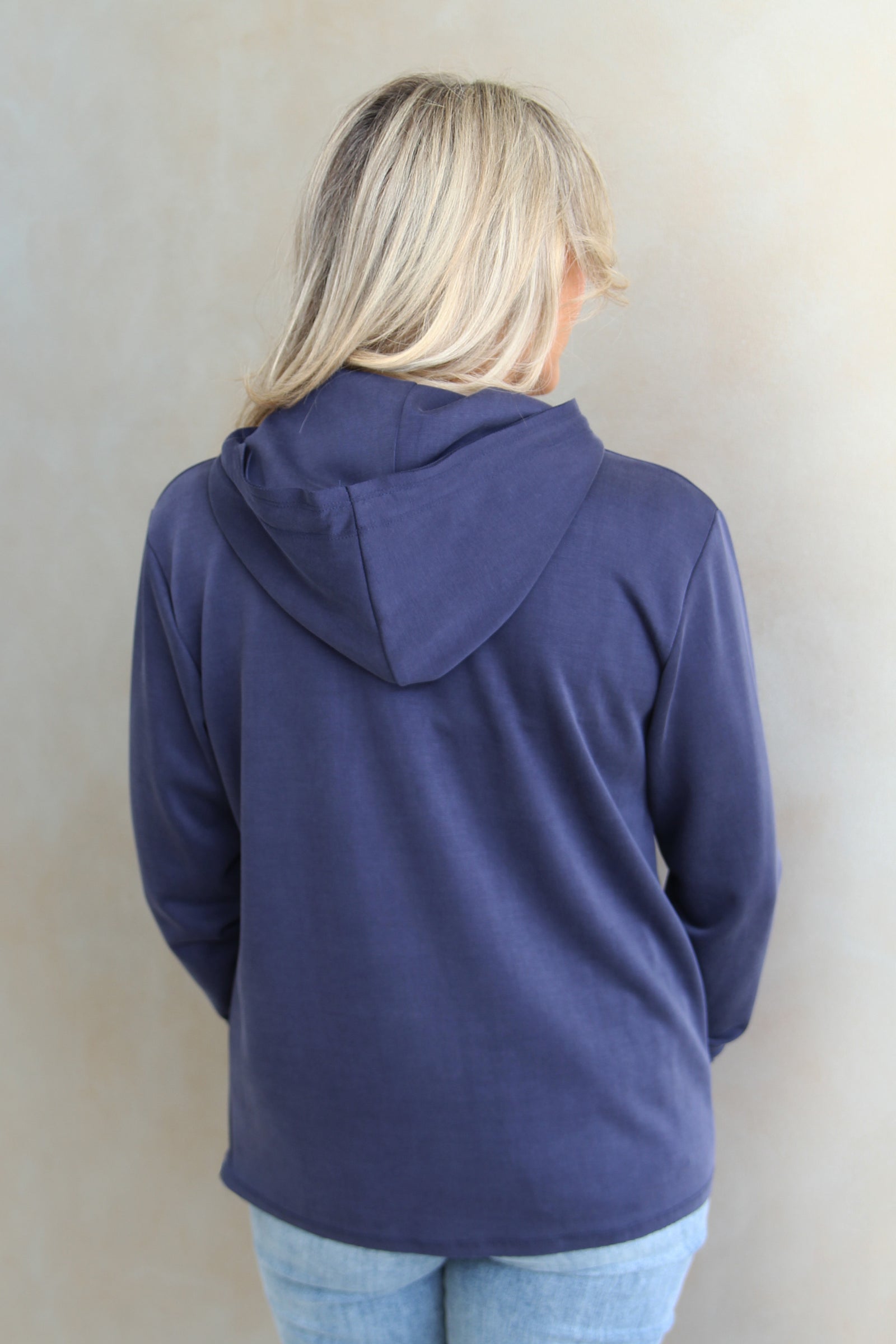 Scuba Knit Hoodie w/ Sequin String