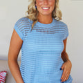 Open Knit Sleeveless Sweater Top