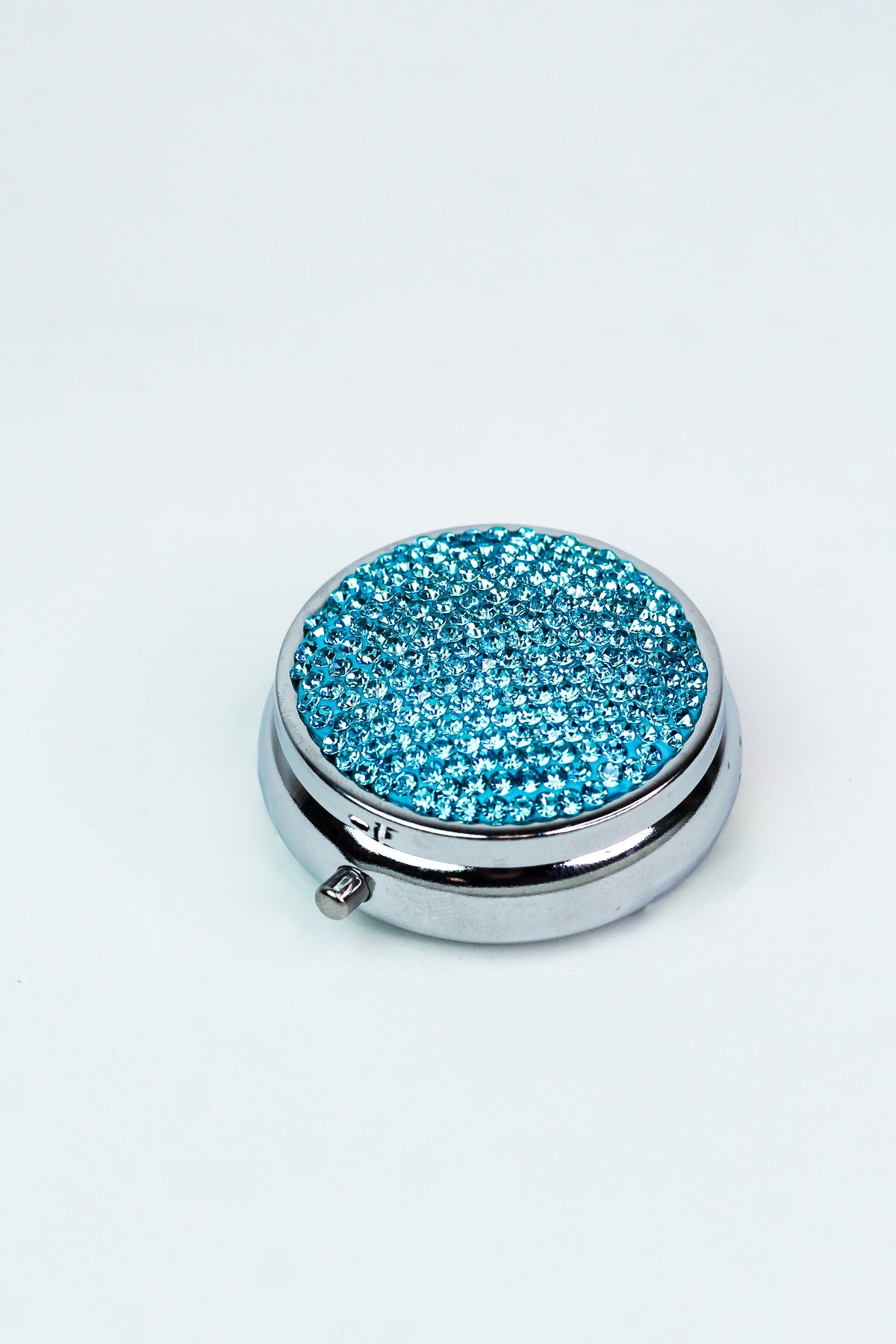 All Rhinestone Top Round Pill Box - Glitz &amp; Ears Boutique