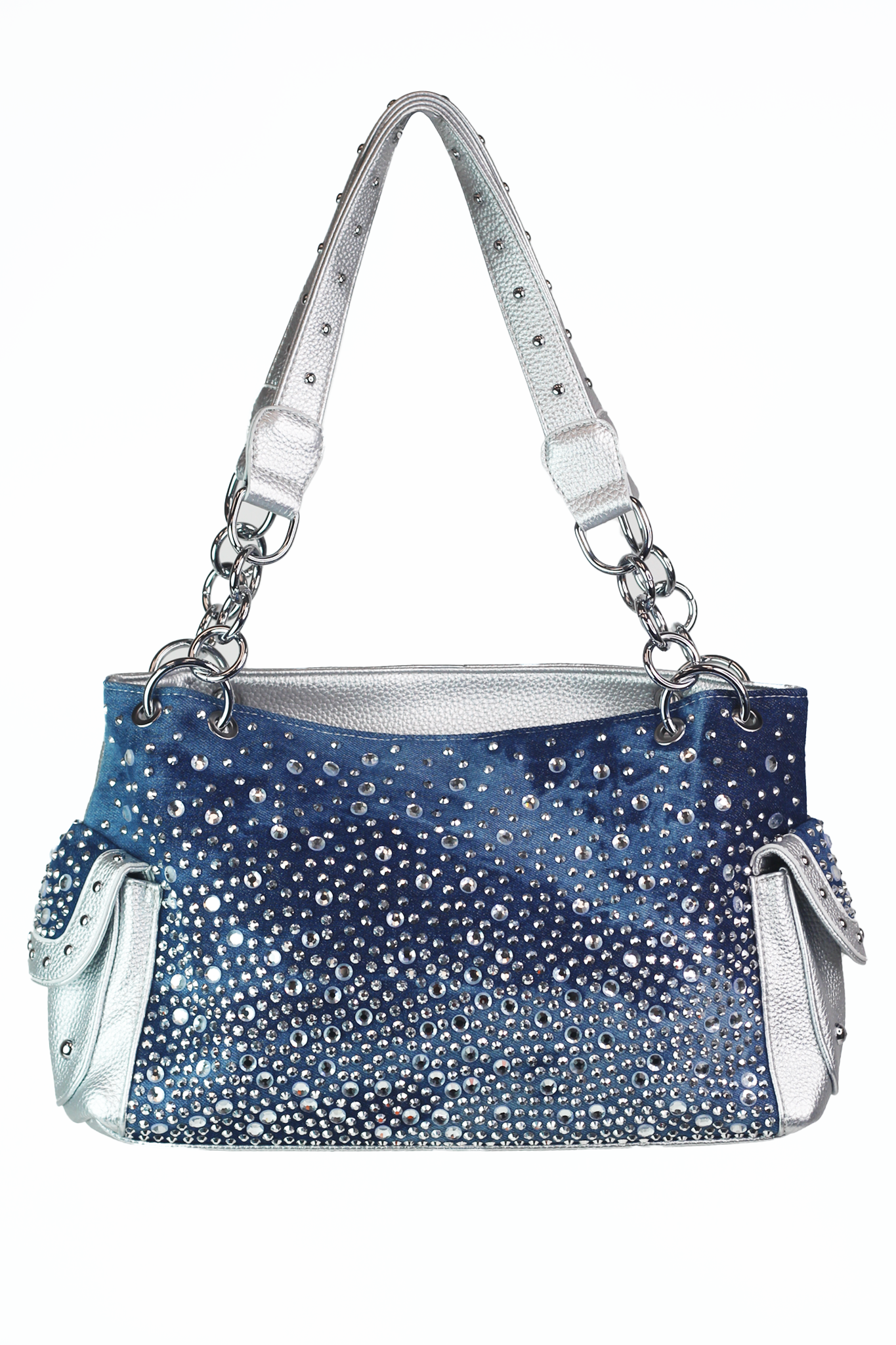 Ombre Rhinestone Handbag w/ Side Pockets