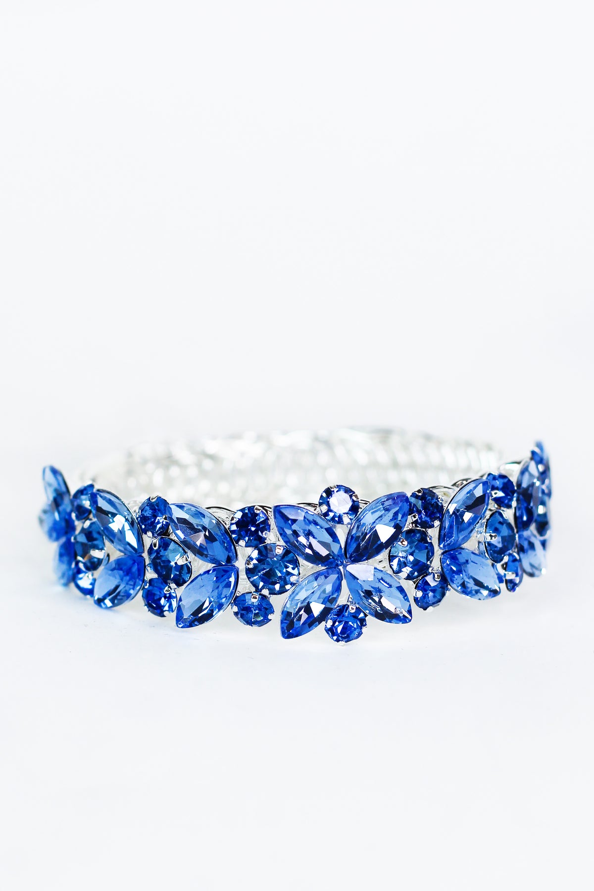 Marquis &amp; Round Floral Stone Coil Bracelet