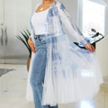 Sequin Abstract Floral design Tulle Duster