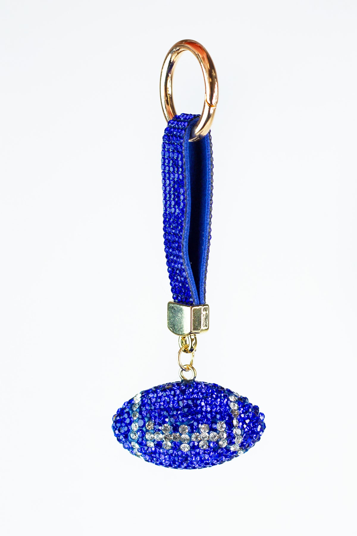Puffy Rhinestone Football Keychain - Glitz &amp; Ears Boutique
