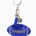 Puffy Rhinestone Football Keychain