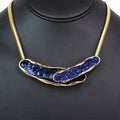 Textured Metal Trimmed Ovals Statement Necklace - Glitz & Ears Boutique