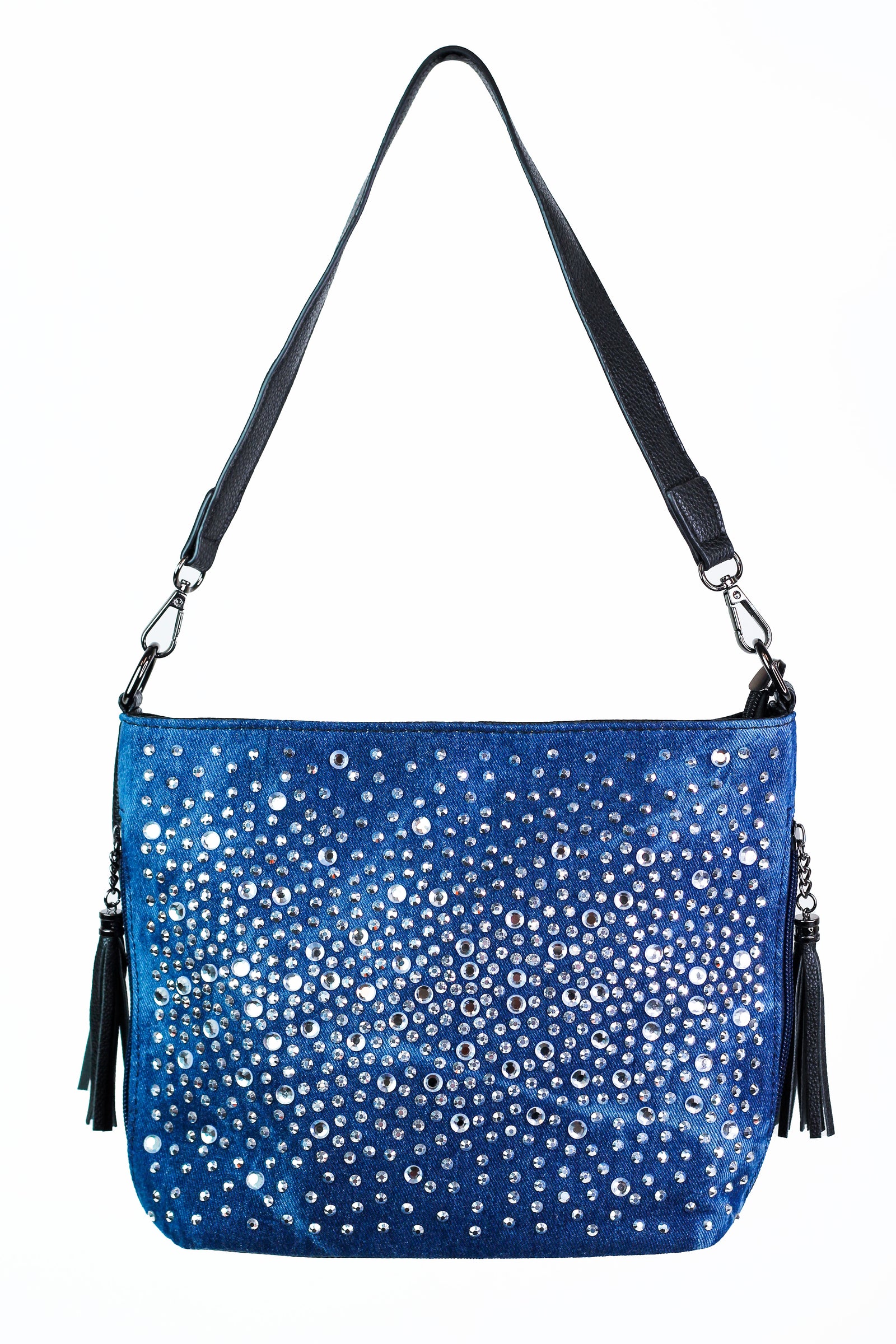 Multi Rhinestone Covered Purse w/ Side Tassels