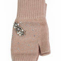 Fingerless Gloves w/ Scattered Rhinestones & Pearl Cluster